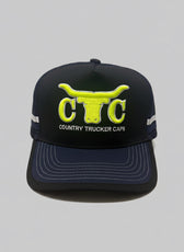 NEON GREEN BULLHORN TRUCKER CAP