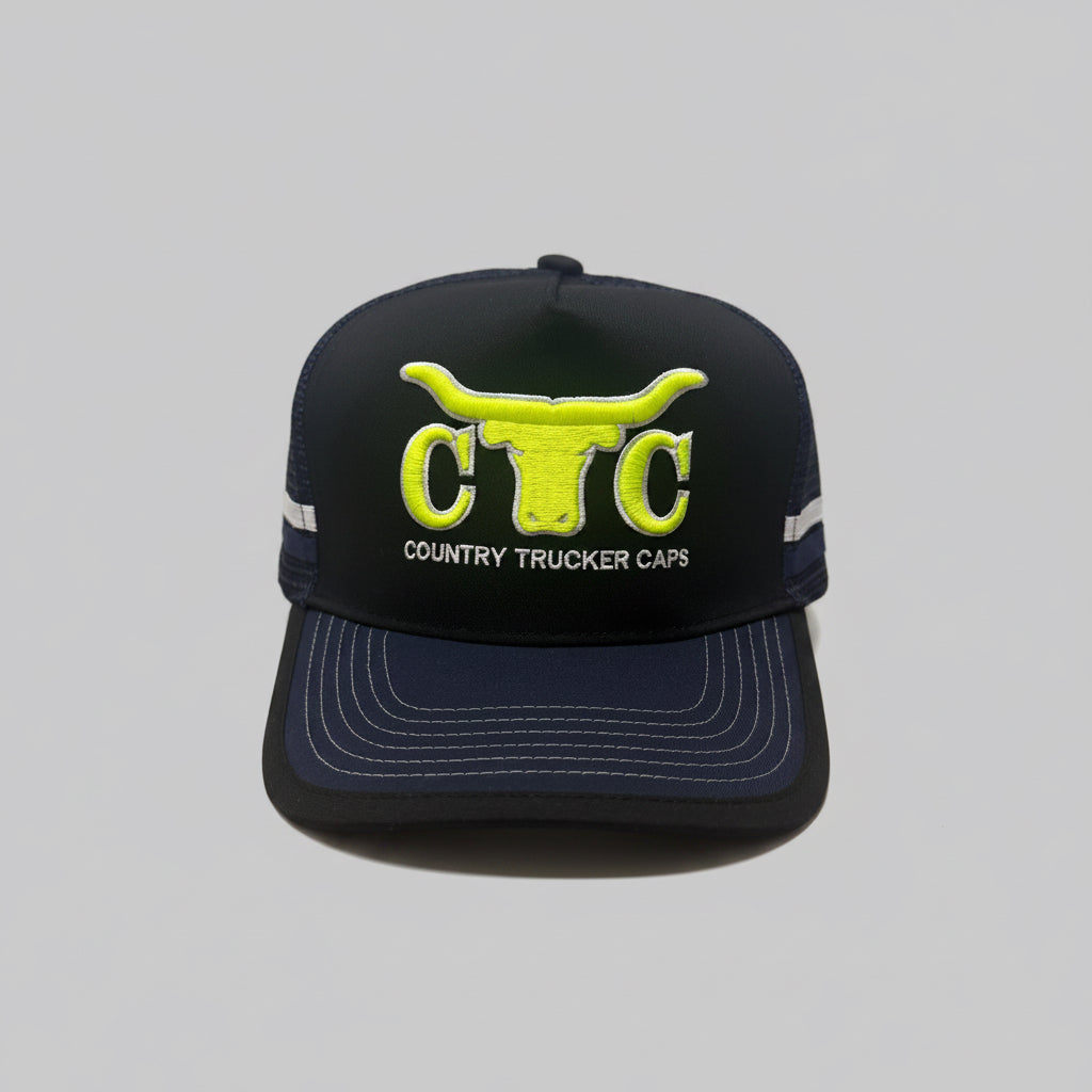NEON GREEN BULLHORN TRUCKER CAP