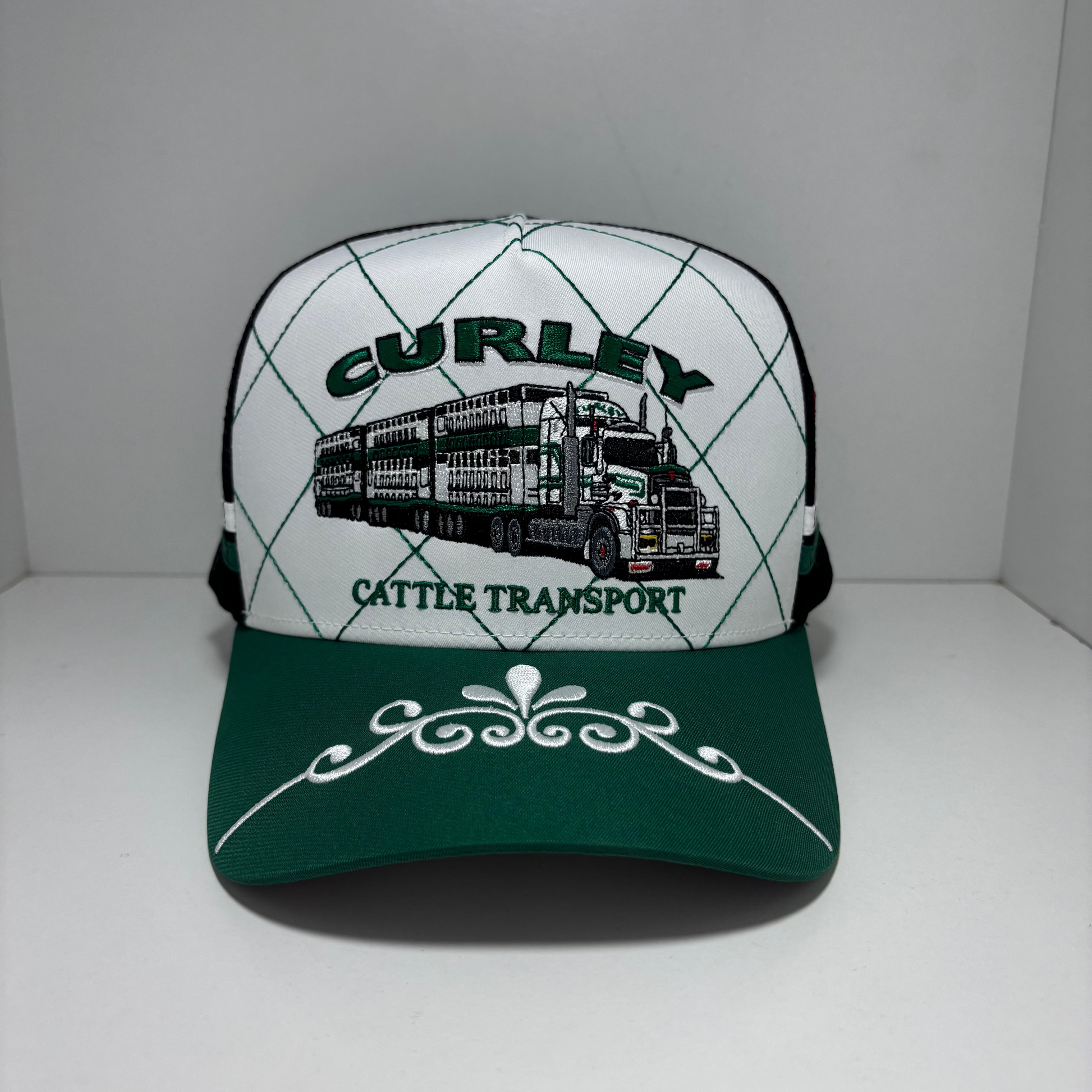 CURLEY TRANSPORT WHITE TRUCKER CAP