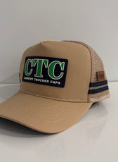 BEIGE RUBBER PATCH TRUCKER CAP