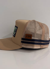 BEIGE RUBBER PATCH TRUCKER CAP