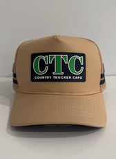 BEIGE RUBBER PATCH TRUCKER CAP