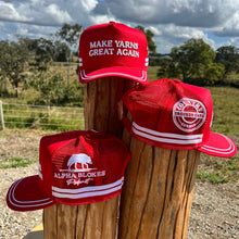 Load image into Gallery viewer, MAKE YARNS GREAT AGAIN TRUCKER CAP RANGE
