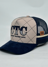 NAVY SUEDE TRUCKER CAP