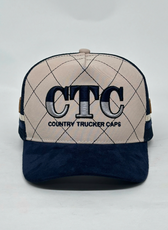 NAVY SUEDE TRUCKER CAP