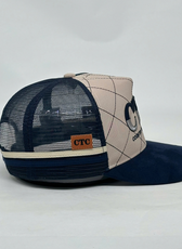 NAVY SUEDE TRUCKER CAP