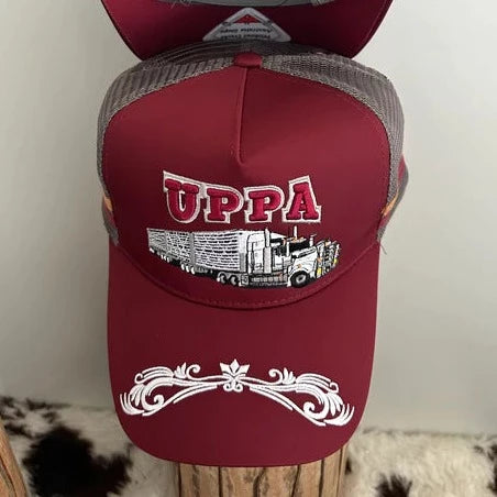 UPPA TRUCKER CAP -MAROON GREY