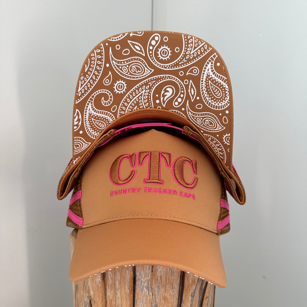 CTC TAN PAISLEY TRUCKER CAP