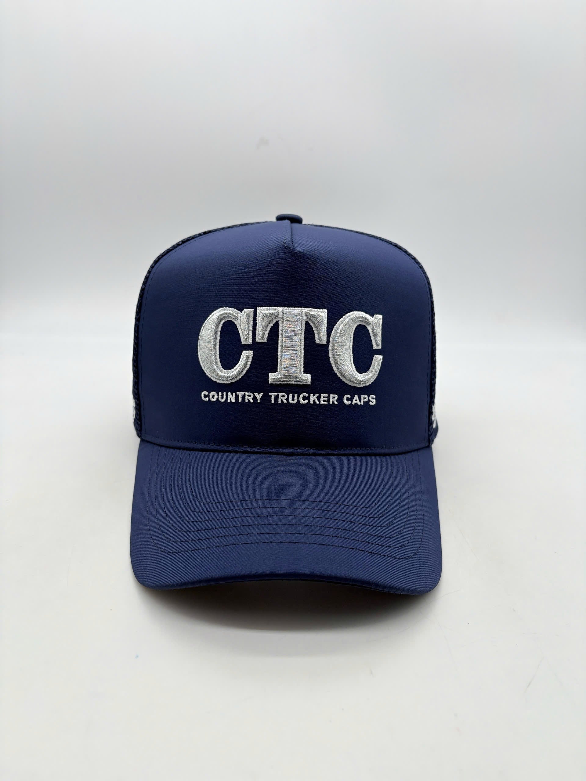 NAVY BARB WIRE TRUCKER CAP