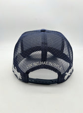 NAVY BARB WIRE TRUCKER CAP
