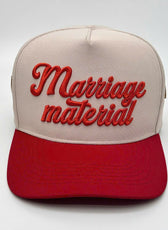 MARRIAGE MATERIAL FULL FABRIC TRUCKER CAP