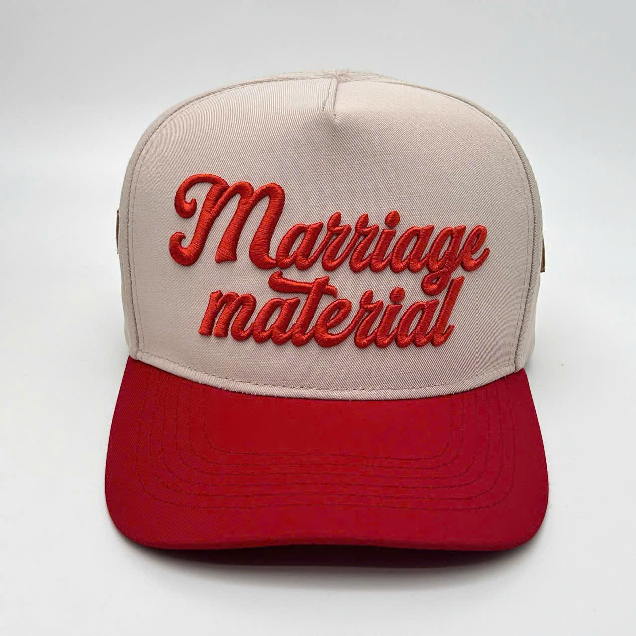 MARRIAGE MATERIAL FULL FABRIC TRUCKER CAP