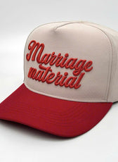 MARRIAGE MATERIAL FULL FABRIC TRUCKER CAP