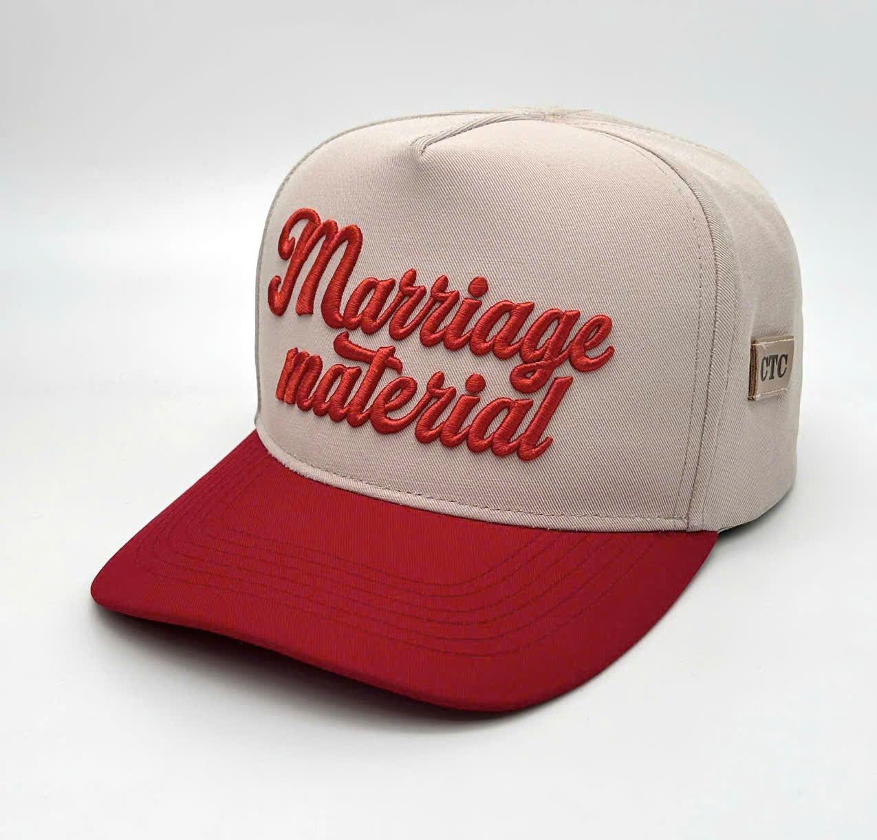 MARRIAGE MATERIAL FULL FABRIC TRUCKER CAP