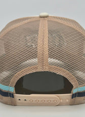 CREAM NAVY TRUCK SCROLL TRUCKER CAP