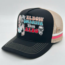 Load image into Gallery viewer, MY ELBOW IS SMARTER THAN ALBO TRUCKER CAP
