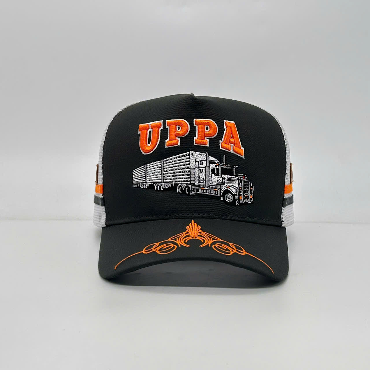 UPPA CHARCOAL GREY ORANGE TRUCKER CAP