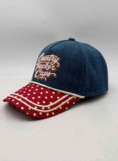 POLKA DOT DENIM TRUCKER CAP