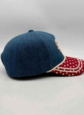 POLKA DOT DENIM TRUCKER CAP