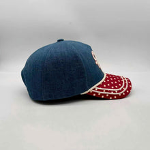 Load image into Gallery viewer, POLKA DOT DENIM TRUCKER CAP

