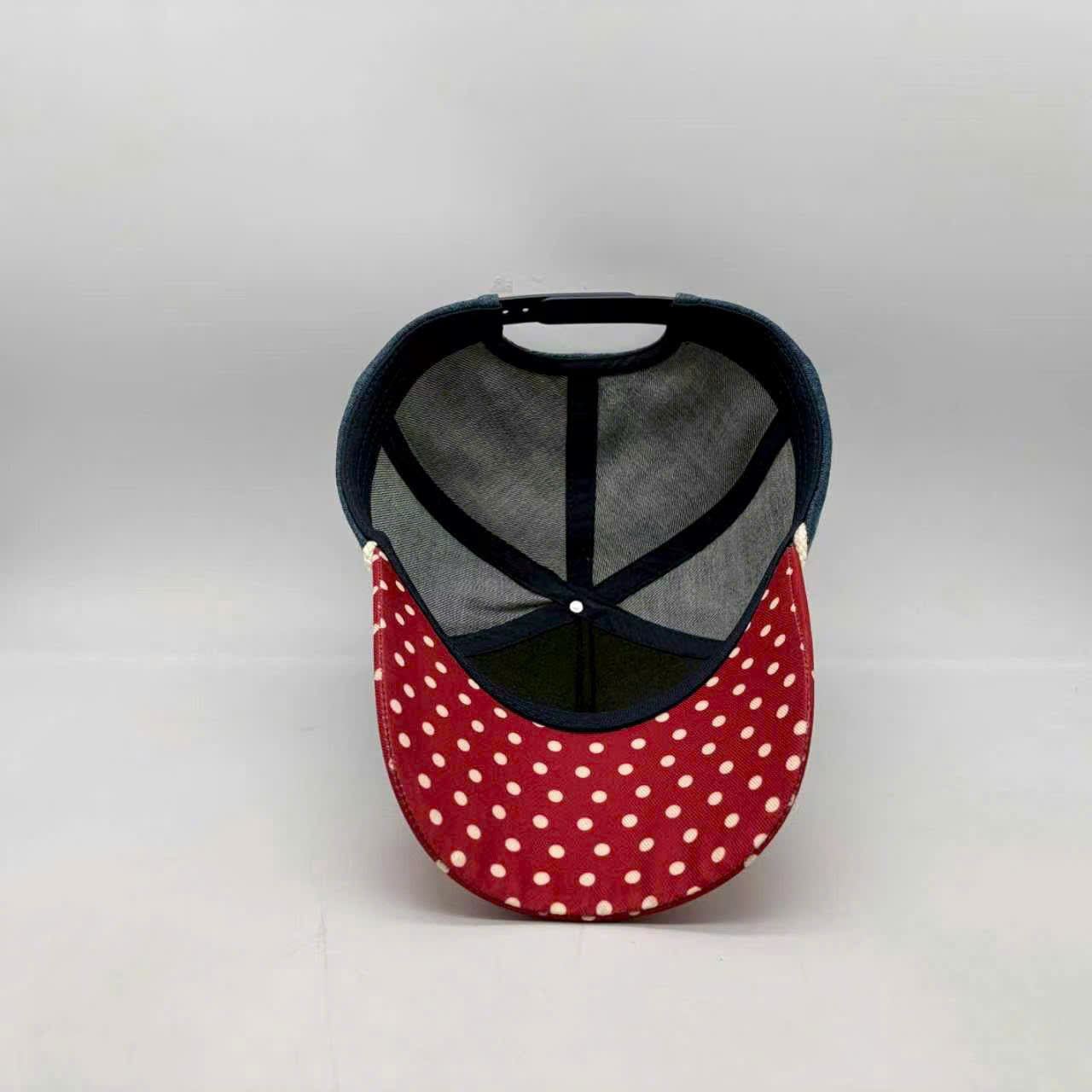 POLKA DOT DENIM TRUCKER CAP