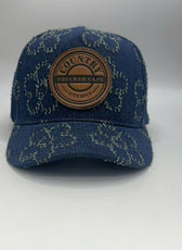 DENIM FLOWER TRUCKER CAP