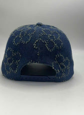 DENIM FLOWER TRUCKER CAP