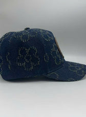 DENIM FLOWER TRUCKER CAP