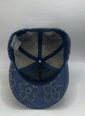 DENIM FLOWER TRUCKER CAP