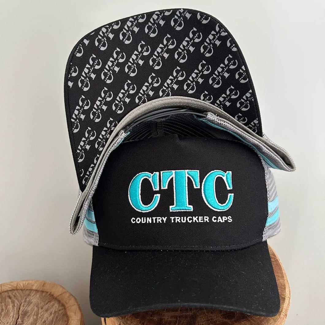 CTC AQUA/BLACK TRUCKER CAP