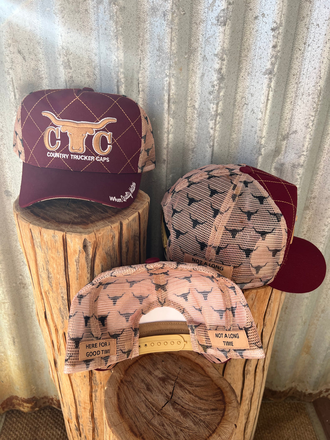 LONGHORN TRUCKER CAP - MAROON